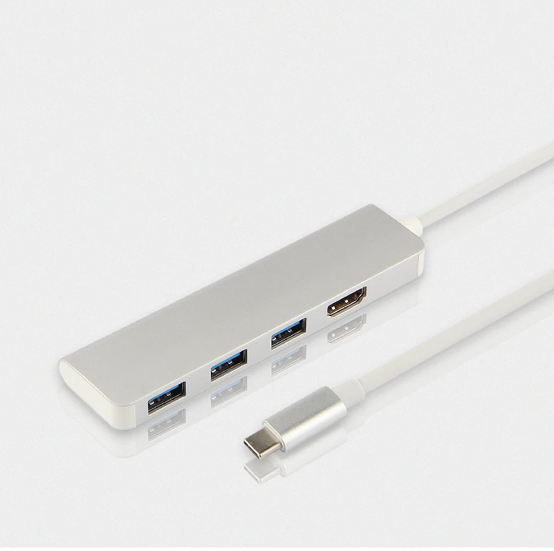 Ajiuyu USB C концентратор Thunderbolt 3 type C адаптер док-станция 3 USB 3,0 порт 4K HDMI мульти порты для Macbook Pro Air iMAC НОУТБУК сплиттер