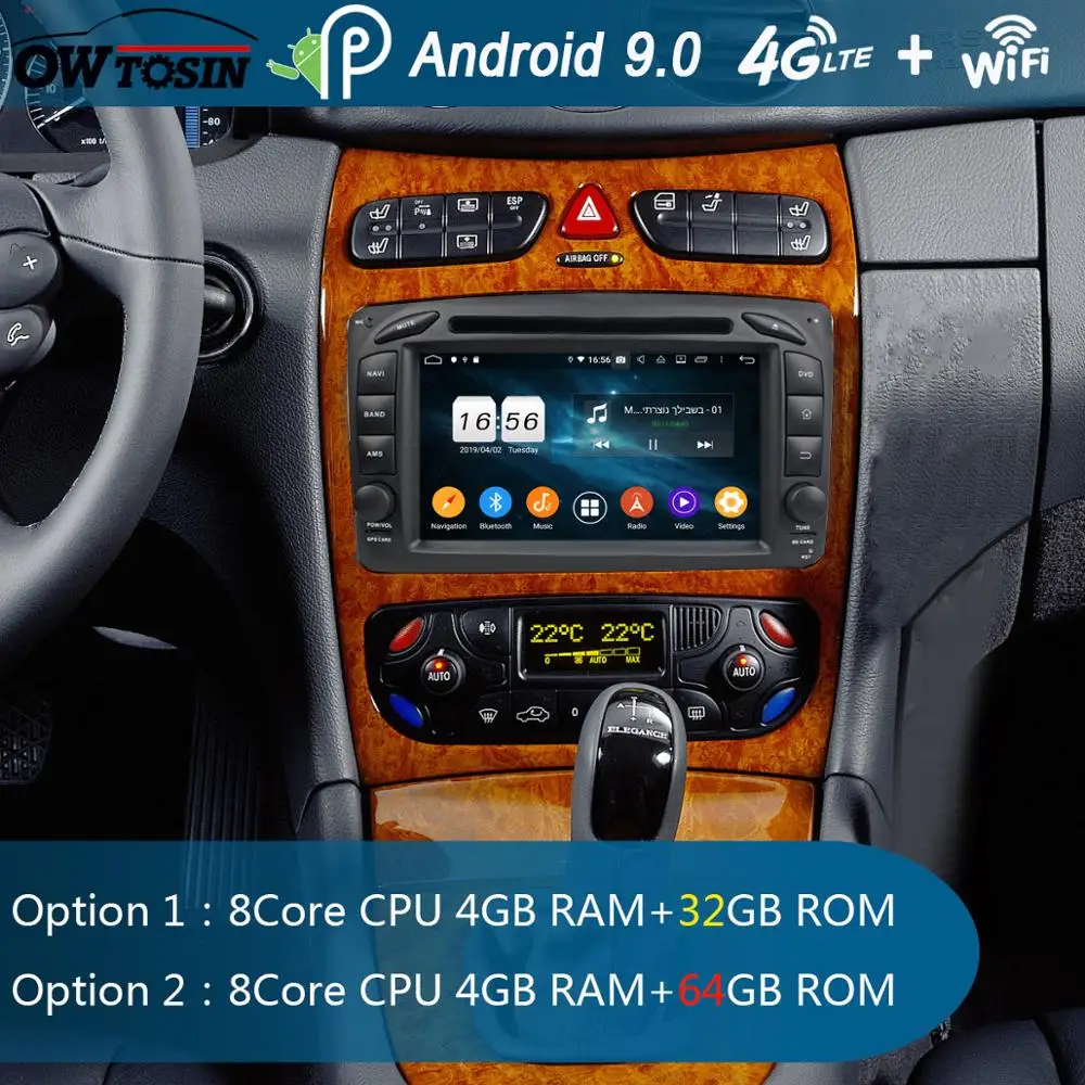 Автомобильный DVD-плеер 7 &quotIPS Android 9 0 8Core 4G 64G для Mercedes Benz W203 209 CLK ML W168 Viano Vito W463 GPS