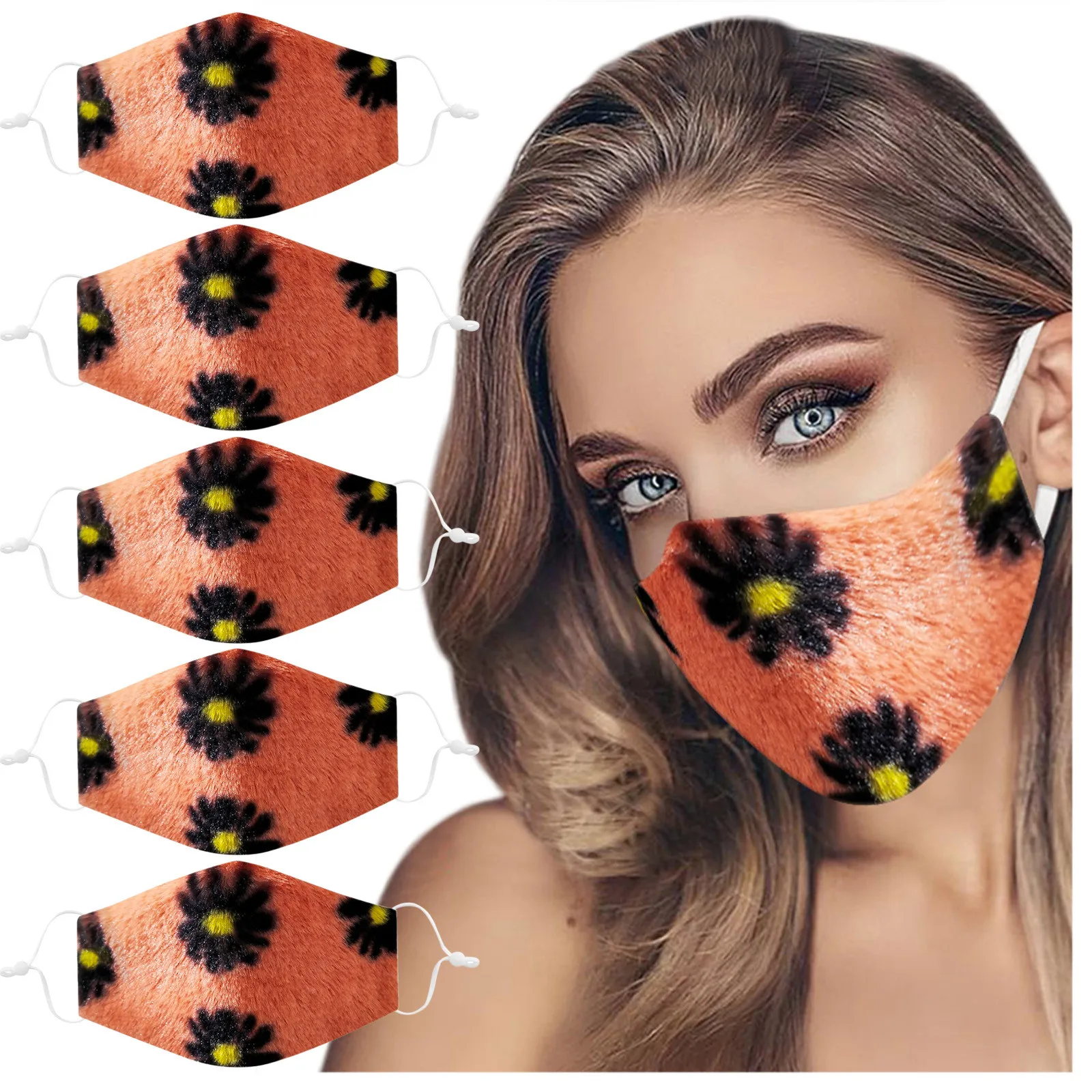 

Adult women's winter flowers can not be positioned, broken flowers, velvet thickened, washable, warm and dustproof mask.