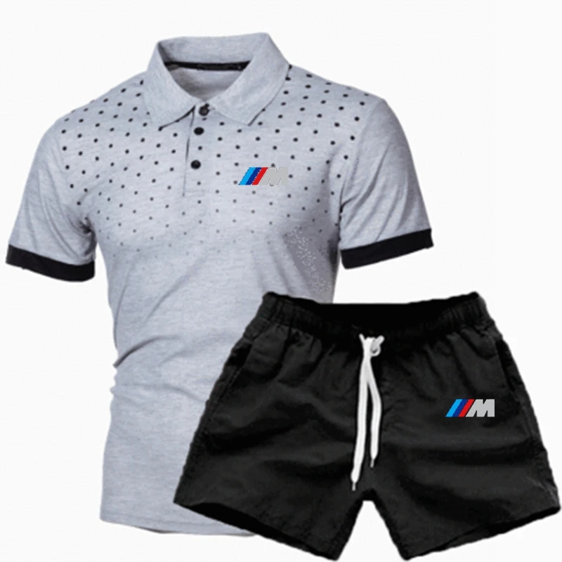 Новинка 2021 повседневная Высококачественная Мужская футболка поло BMW костюмы с