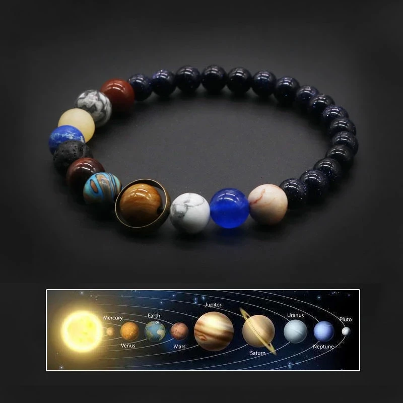 

New Cosmic Galaxy Planets Bangle Couple Beaded Bracelet Trendy Wrist Jewelry Gift