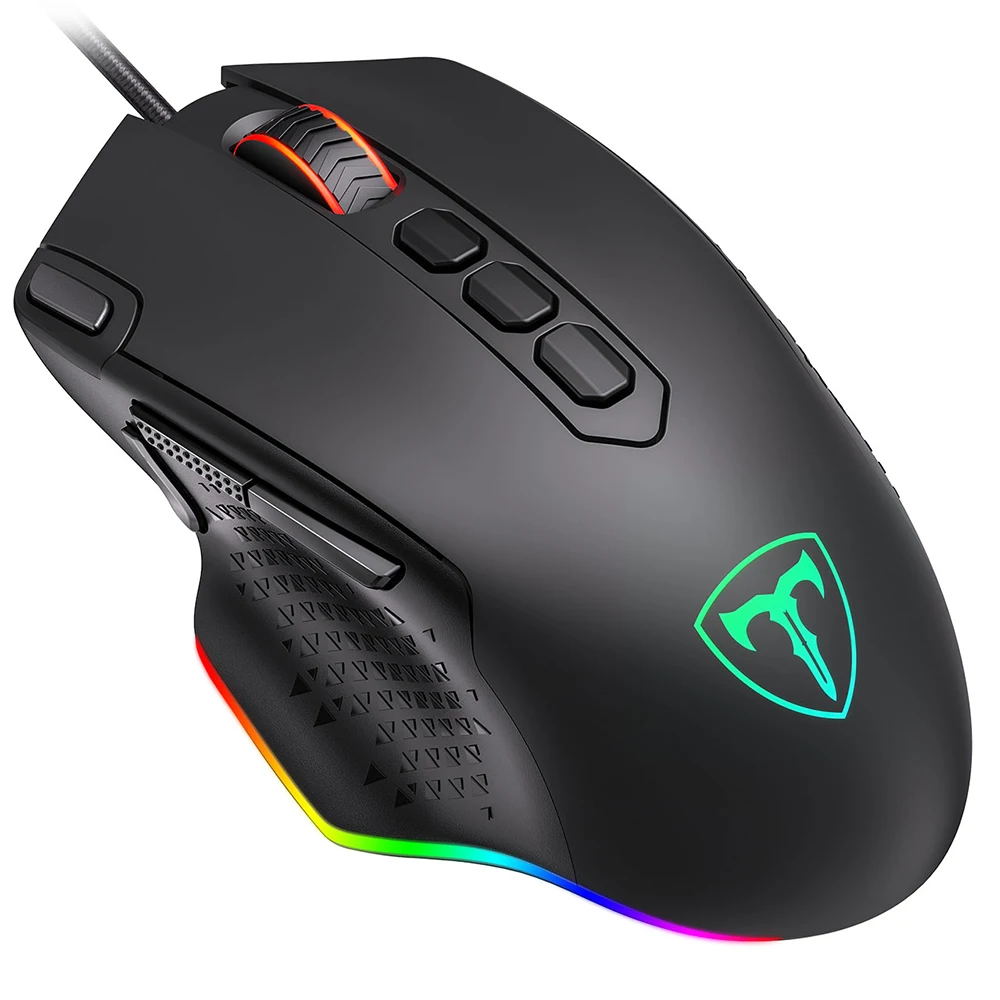 PICTEK PC257 Игровая мышь Проводная 12000 DPI Эргономичная мышь USB с RGB подсветкой 10 программируемых кнопок для компьютерных геймеров Мыши