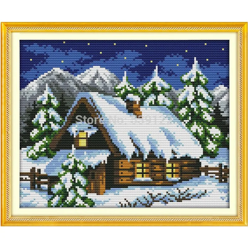 Зимний Сказочный Дом (1)! Набор для вышивки сделай сам 14 шт.|cross stitch set|set for embroiderycounted