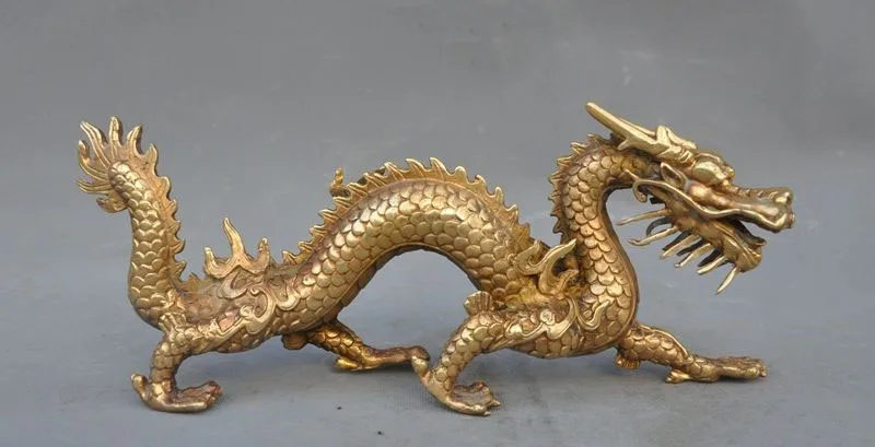 

christmas 10"Chinese Totem Brass Fengshui Evil Wealth Zodiac Dragon beast Statue sculpture halloween