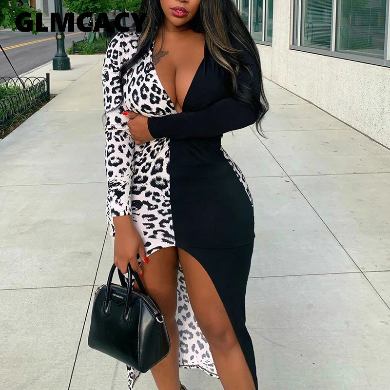 Женское облегающее платье с длинным рукавом глубоким v образным вырезом