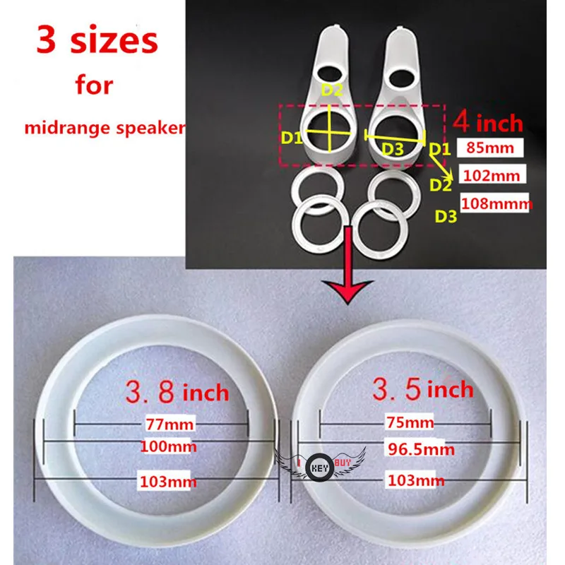 1 пара автомобильный аудио Динамик Пластик прочный прокладка для 3 5 4 дюйма DIY