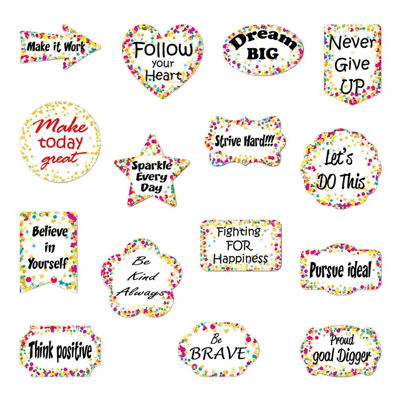 30Pcs Vinyl Inspirational Words Stickers Pack Motivational Encouragement Decals for Laptop Ipad Car Luggage Water Bottle Helmet |