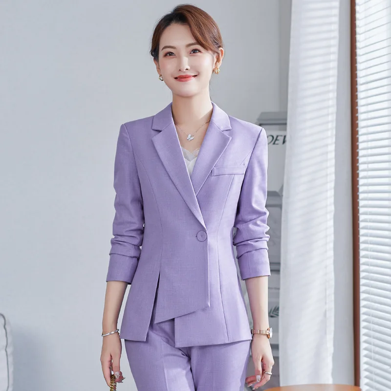 S-5XL Large Size Women's Pants Suit Two-piece 2022 New Autumn and Winter Slim and Elegant Ladies Professional Wear High Quality
