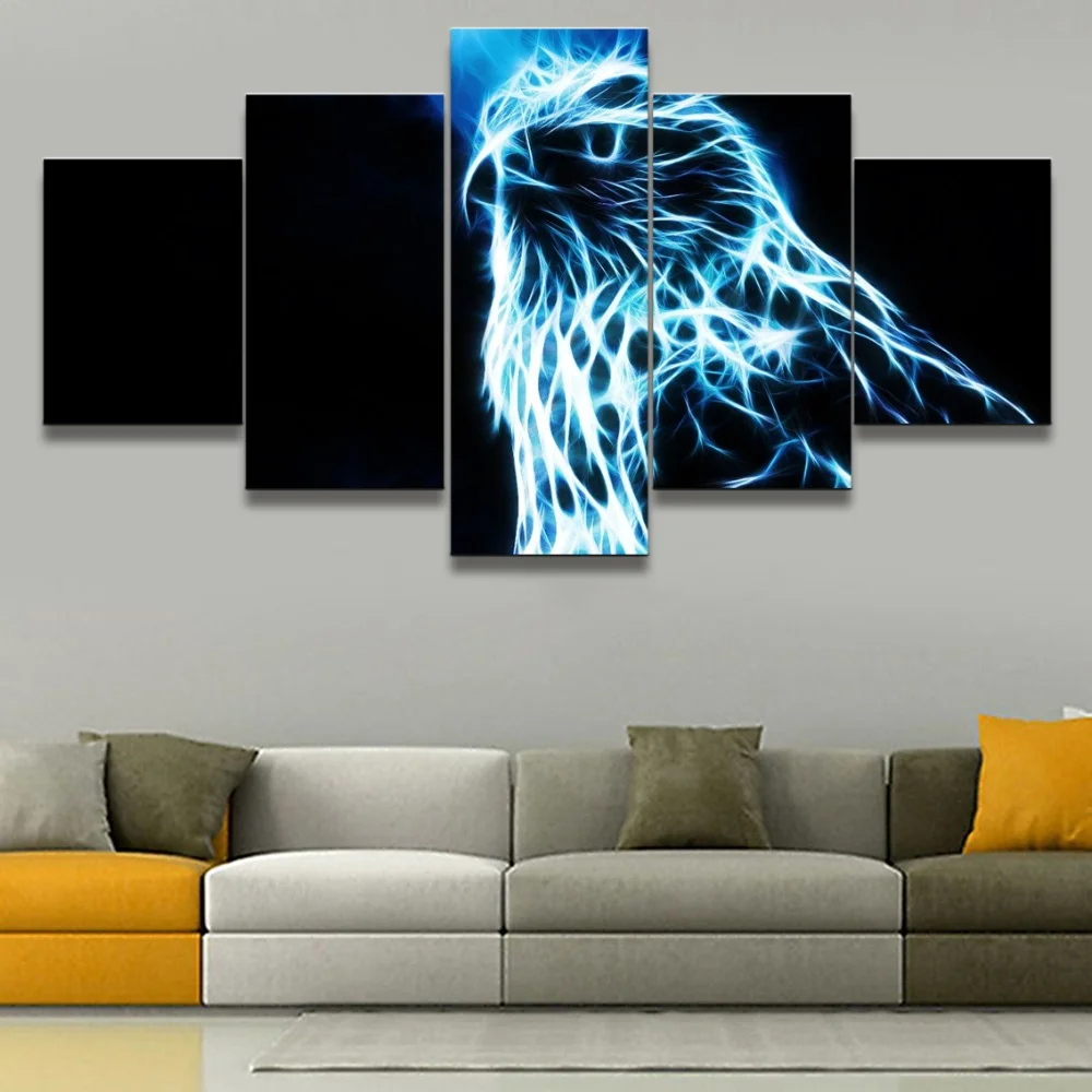Wall Art Холст Картина 5 шт. с принтом в виде орла Картины Гостиная или Плакаты для