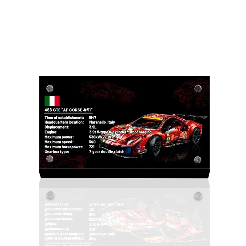 

The Acrylic Display Stand Brand For 42125 Ferrari 488 GTE 'AF Corse #51' Toys Building Blocks