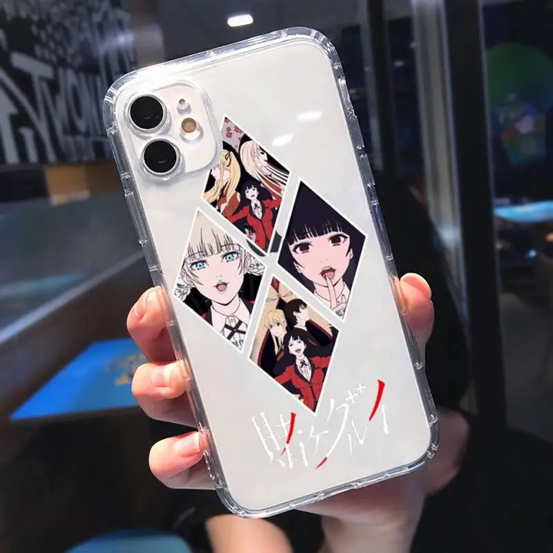 

Crazy Excitement Manga Kakegurui Phone Case Transparent for iPhone 11 12 mini pro XS MAX 8 7 6 6S Plus X 5S SE 2020 XR