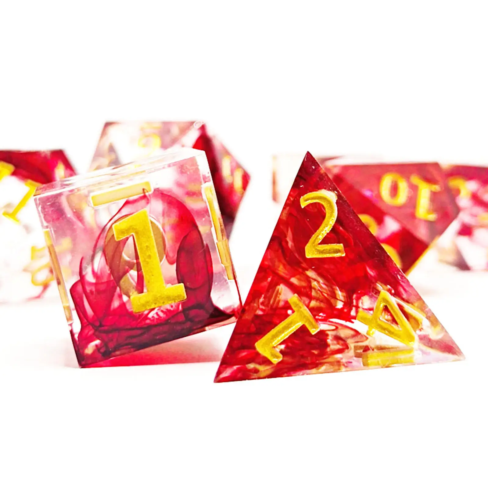 7 шт. полимерные многогранные игральные кости для ролевых игр с эффектом крови