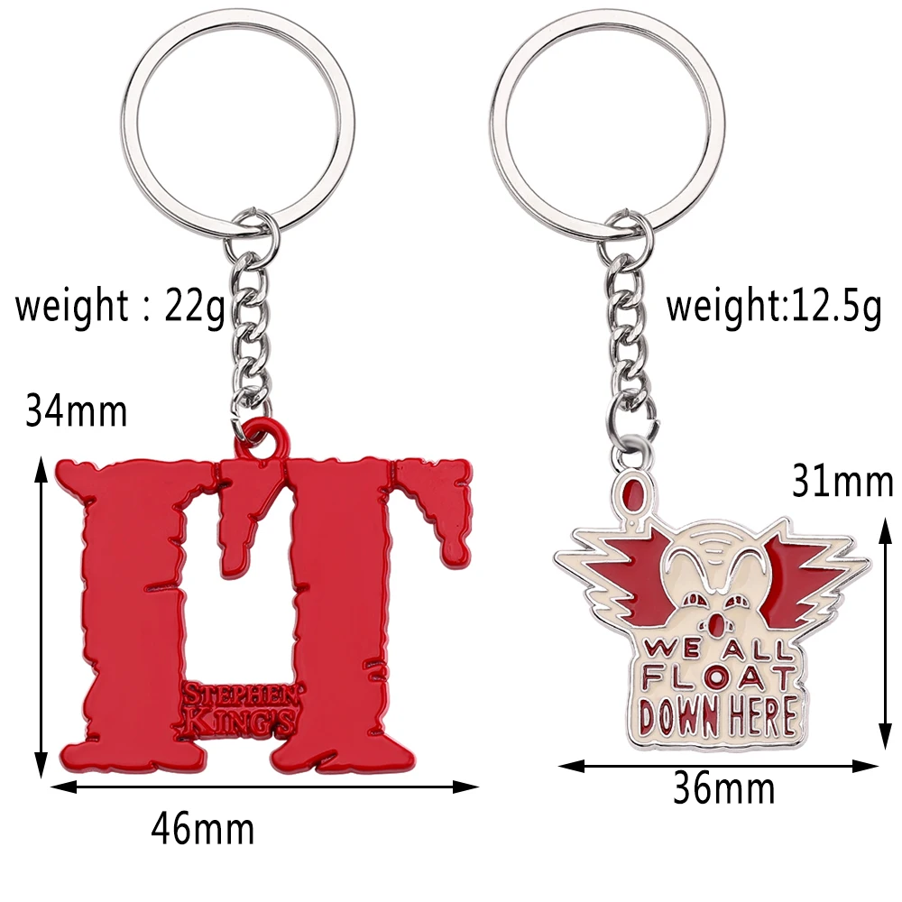 Horror Keychains Pennywise Stephen King's IT Keychain Chucky Face Kings Penny Wise Jason Hockey Keyring Gifts Jewelry | Украшения и