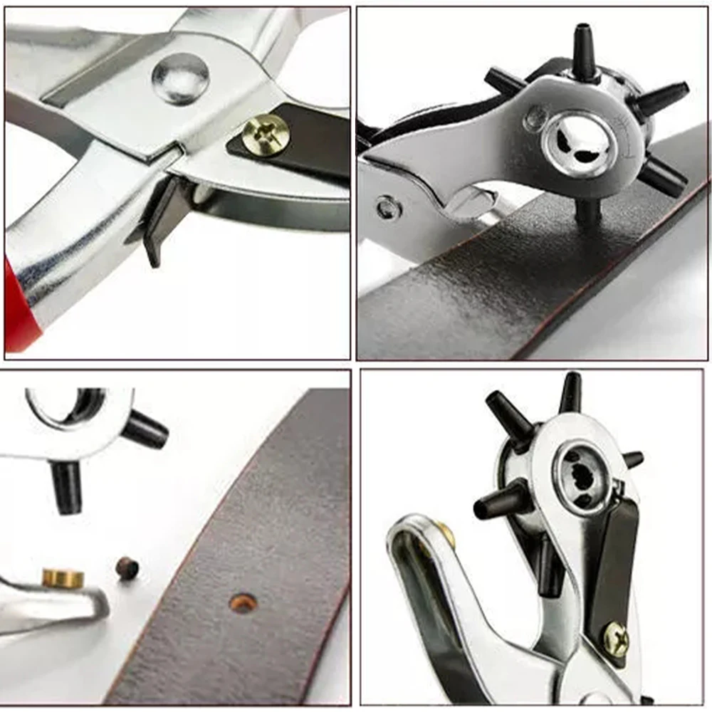 

Hole Punch Leather Belt Plier Eyelet Puncher Leather Press Revolve Sewing Machine Bag Setter Tool Watchband Strap Craft Tools