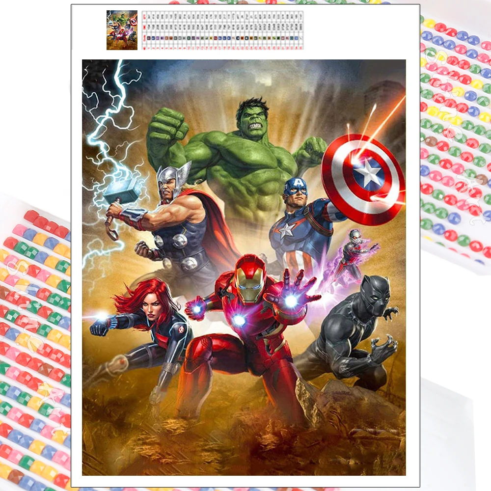 5D алмазная живопись Marvel Мстители Железный человек хобби Капитан Америка