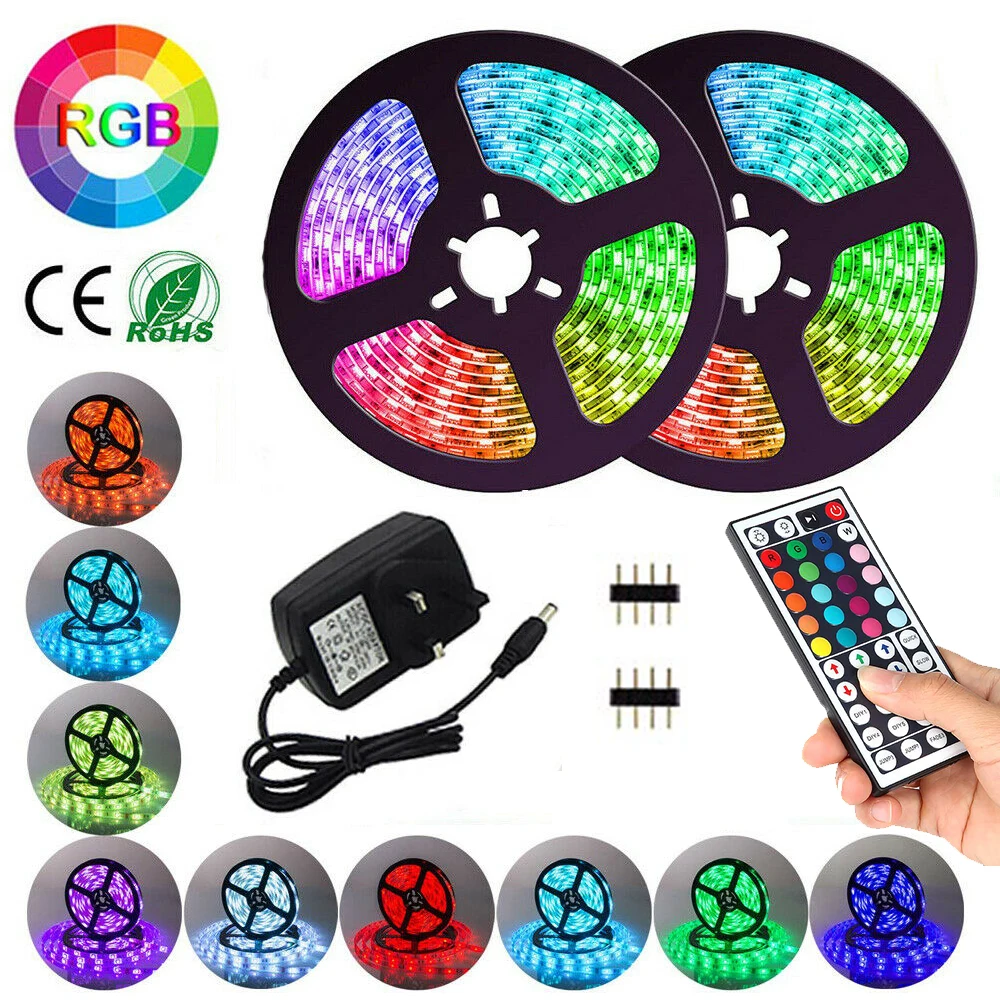 

5M-10M LED Strip Light LED Light Strip RGB 5050 SMD 2835 Tape Diode IP20 60leds/m Flexible Ribbon + 12V Remote Control Adapter