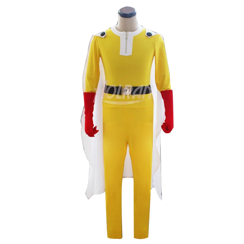 Аниме ONE PUNCH-MAN Косплей Костюм Сайтама комбинезоны с поясом плащ перчатки костюм