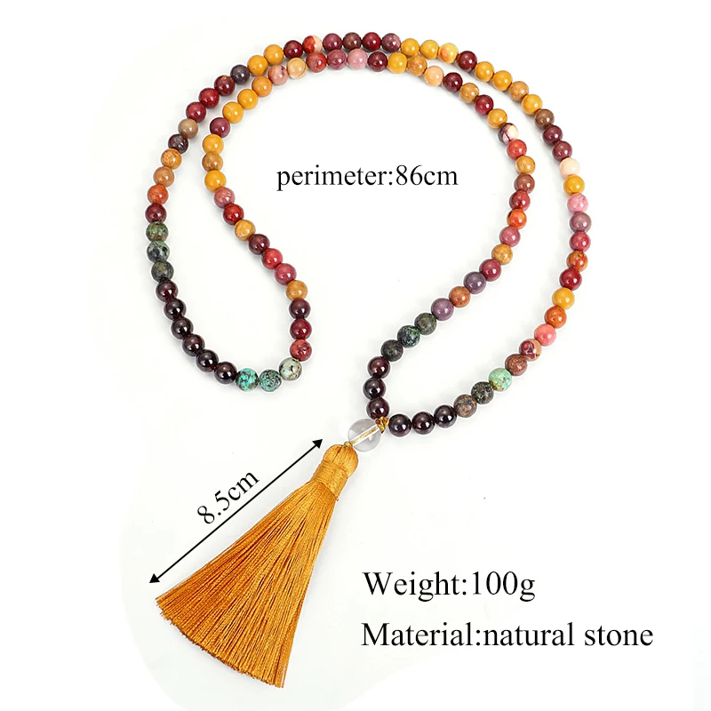

Meditation108 Mala Beads Jewelry 8mm Natural Mahogang Obsidian Stone Beads Necklace Women YOGA Inspirational Jewelry Men