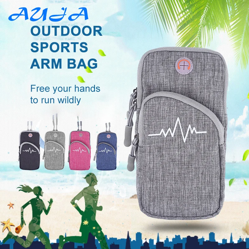 

AUJA Running Phone Arm Bag Fitness Equipment Outdoor Hand Bag Wrist Bag Arm Bag Sports For 4-6 Inch Screen Mobile Phone