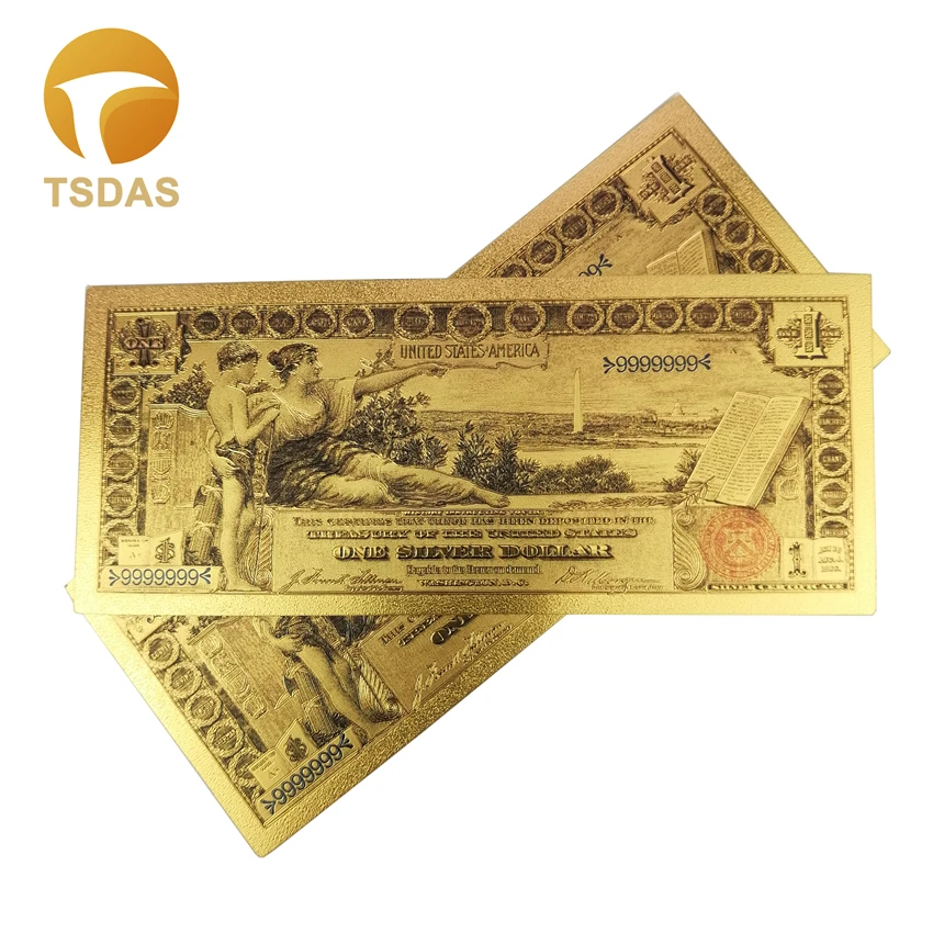 1896 цветные 999 золотые банкноты США Новинка 1 долл. для украшения дома подарок | Дом