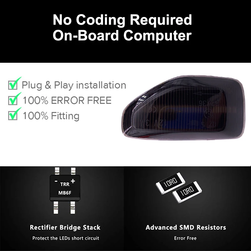 2x светодиодный динамический Боковой габаритный фонарь поворота светильник для