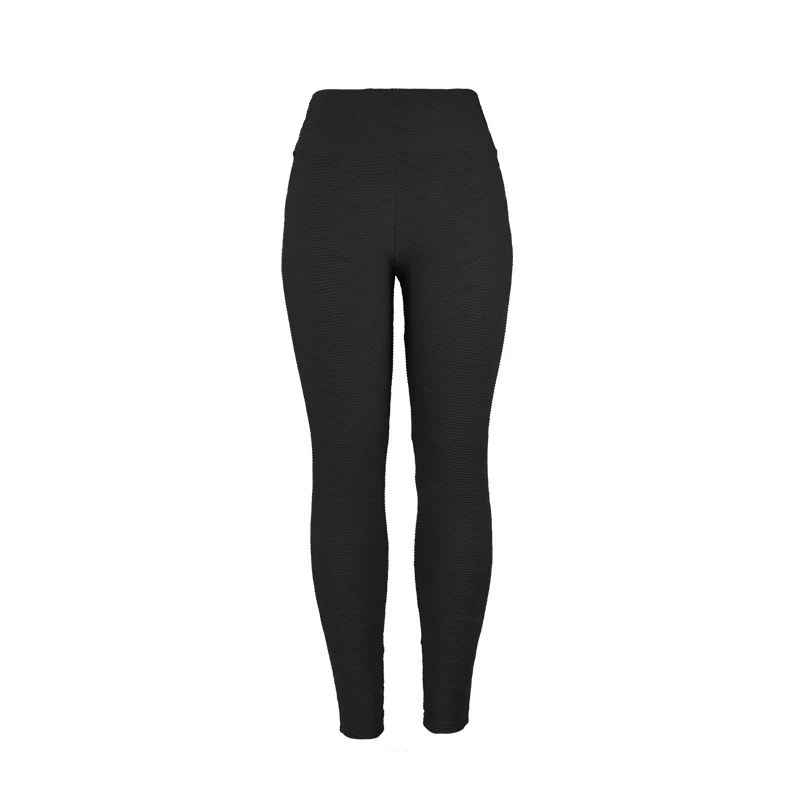 black Спортивные Леггинсы для фитнеса, подтяжки, ягодицы, с рюшами, высокая талия, штаны для тренировок, йоги, дышащие штаны для бега, тянущиеся, пуш-ап, контроль живота - Цвет: black