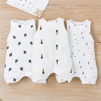 newborn romper for boys summer toddler infant sleeveless cactus print cotton linen jumpsuits playsuits overalls outfits