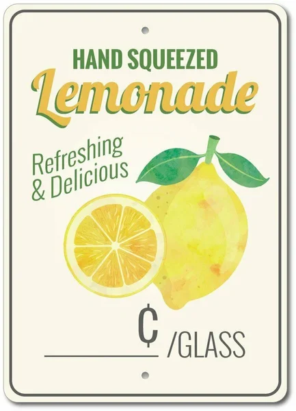 

Lemon Sign, Lemon Decor, Lemonade Tin Sign Metal Plaque 12 x 8 Inches