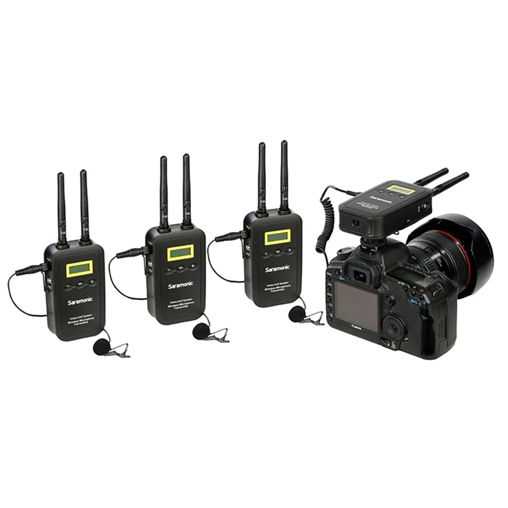 Saramonic 5,8 ГГц Беспроводные ПЕТЛИЧНЫЕ микрофонные системы VmicLink5 3 передатчика и 1 ресивер для Canon Nikon DSLR камеры