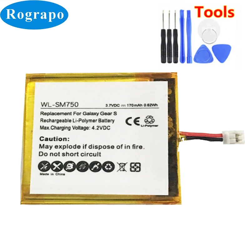 

Новый 3,7 V 170mAh EB-BR750 Сменный аккумулятор для Samsung Galaxy Gear S SM-R750 аккумулятор 2-wire Plug