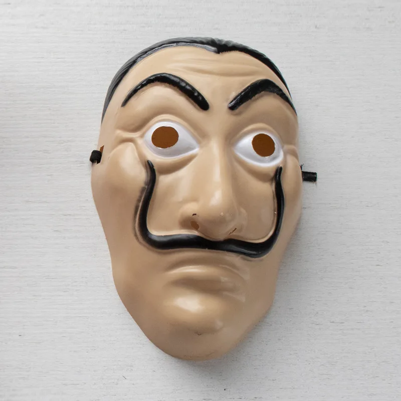 Luxury Salvador Dali Movie The House of Paper La Casa De Papel Cosplay Party Halloween Mask Money Heist Costume &amp Face | Тематическая