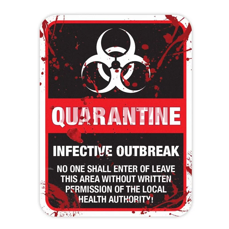 

Car Stickers Vinyl Motorcycle Decal Car Window Body Decorative Laptop Funny ZOMBIE Warning Quarantine Infected Area Caution