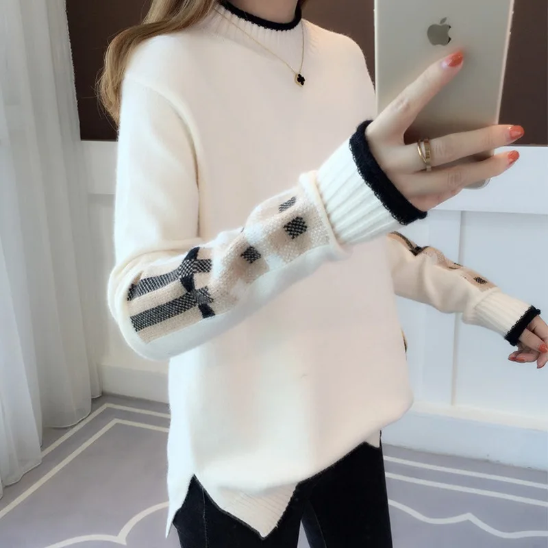 Осень и зима 2019 новый свитер серая тонкая нижняя рубашка с длинным рукавом