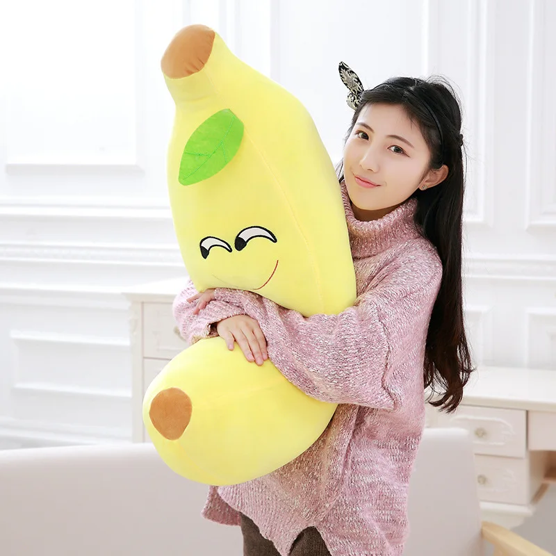 Милая забавная улыбка для лица банан креативная подушка с растениями плюшевые