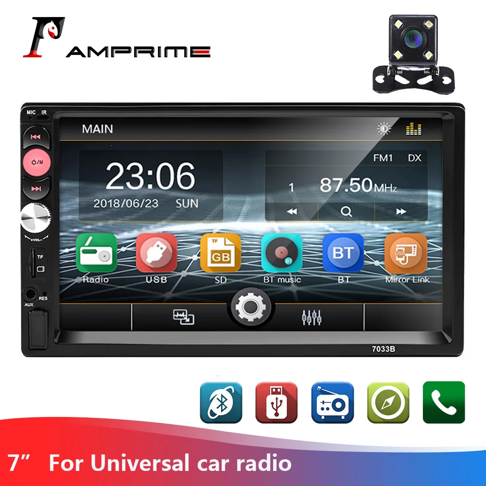 AMPrime 7 ''сенсорный экран 2din автомобильный мультимедийный плеер Bluetooth FM 2 din