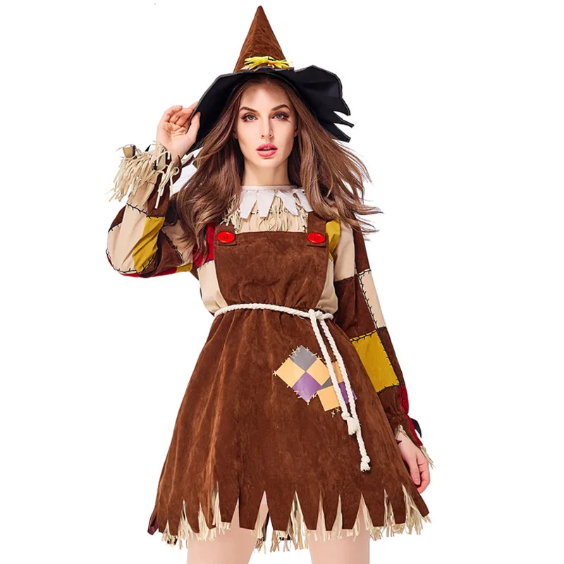 

Halloween Adult Cospaly Fairy Tale Straw Doll Masquerade Drama Performance Wear