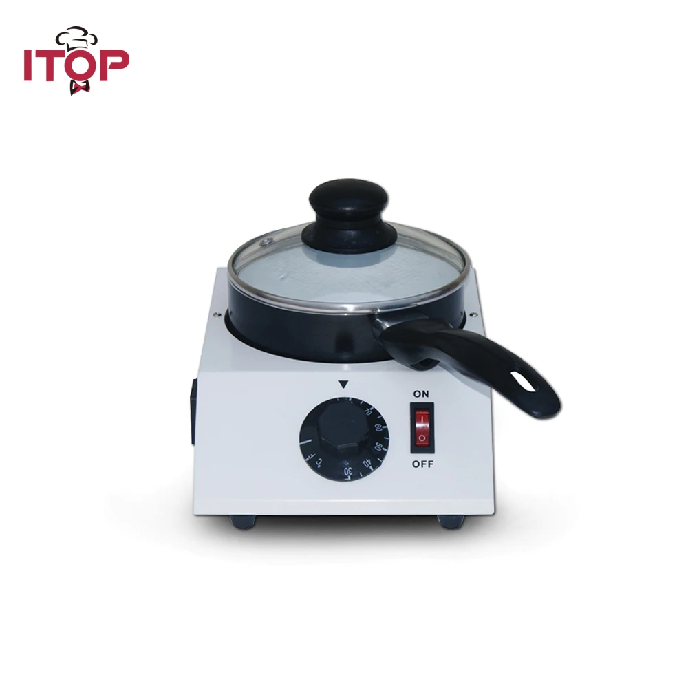 Máquina de Fusão de Chocolate Pote de Cerâmica Itop Mini Elétrica Único Antiaderente Pote Têmpera Cilindro Melter Pan 220v 40w