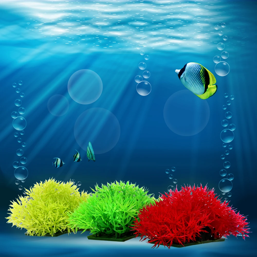 HILIFE 1pcs Underwater Landscape Aquarium Water Grass Fish Tank Decoration Ornament Weeds Artificial Aquatic Plastic Plant | Дом и сад