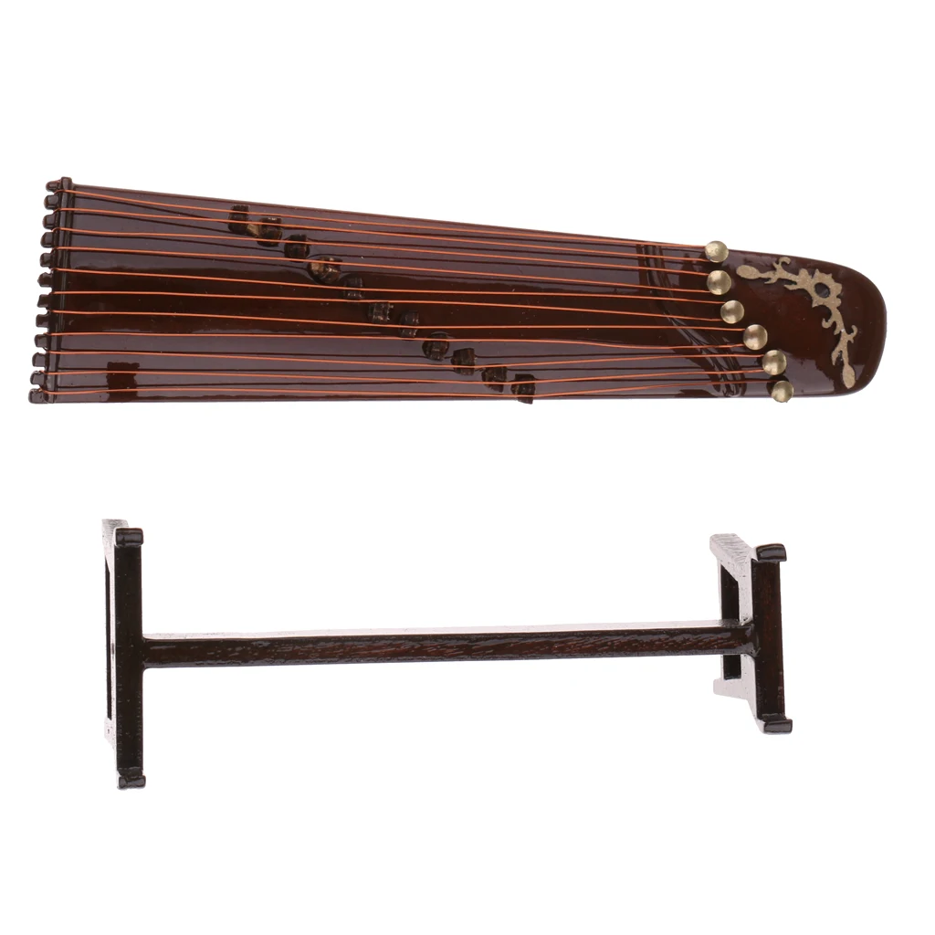 16 см Деревянный Китайский инструмент Guzheng Zither с коробкой и подставкой| |