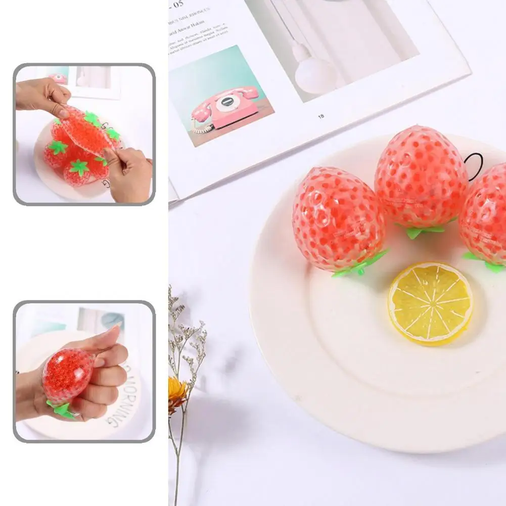 Alta simulado en tres dimensiones de fresa Mini juguetes de descompresi&oacute;n para apretar para ni&ntilde;os-0