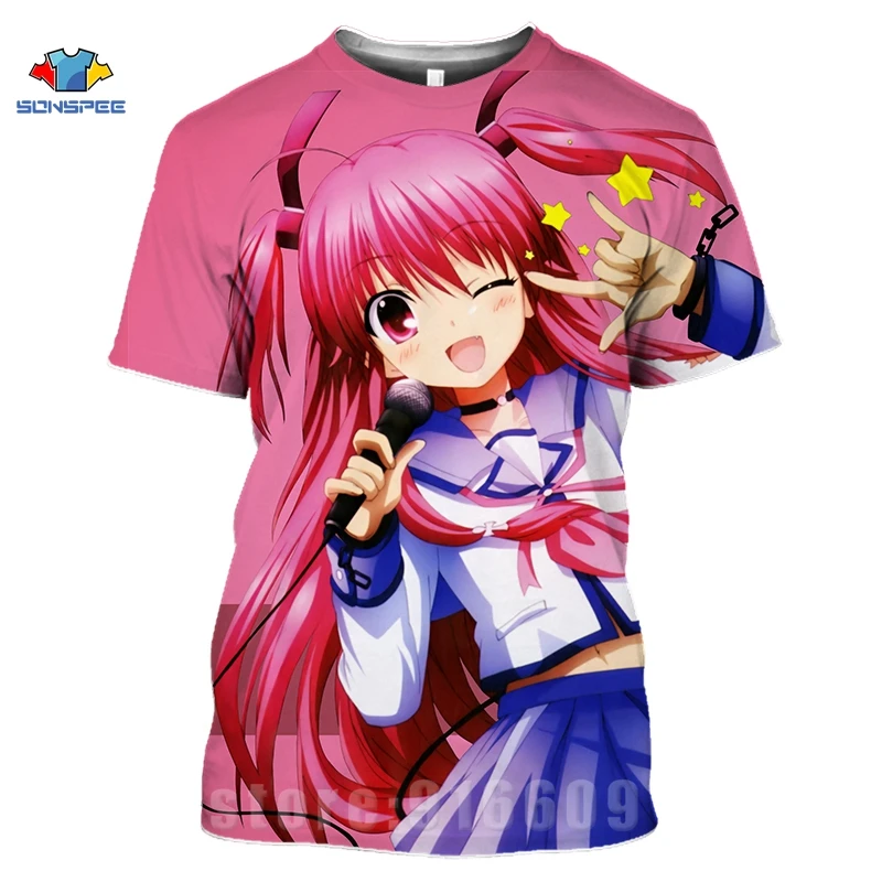 Футболка Мужская/Женская с 3D принтом модная рубашка рисунком аниме ангела и бита