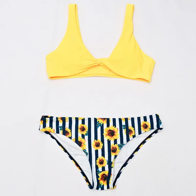 

Swimsuit Women Bikini Set 2 Pieces 2020 Corset Sexy Bikinis Print Bottoms Bathing Suit Cute Swimming Suit Tankini Direct Selling