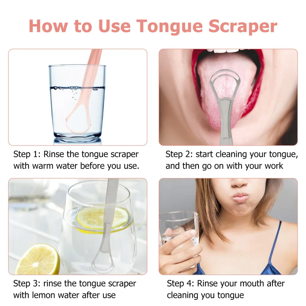 

2Pcs Durable Tongue Cleaners Healthy Oral Care Tongue Reusable Scrapers