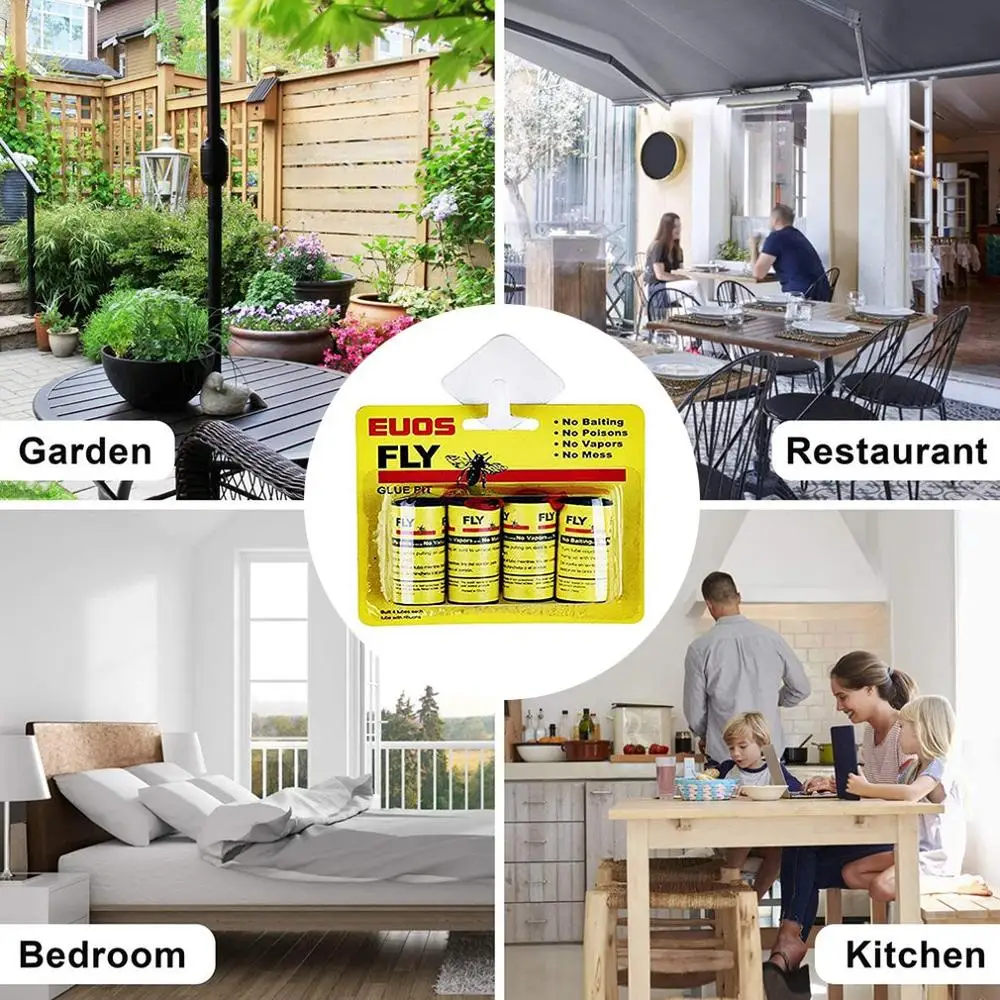 4 шт сильная липкая Fly Бумага бытовой мух насекомых клей уловитель безопасности