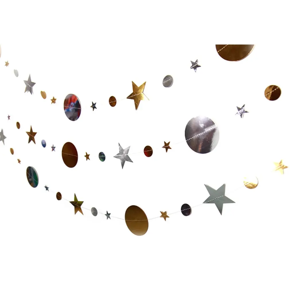 4 м Звезда и круглый диск рисунок Свадебный класс магазин оконный Баннер Висячие