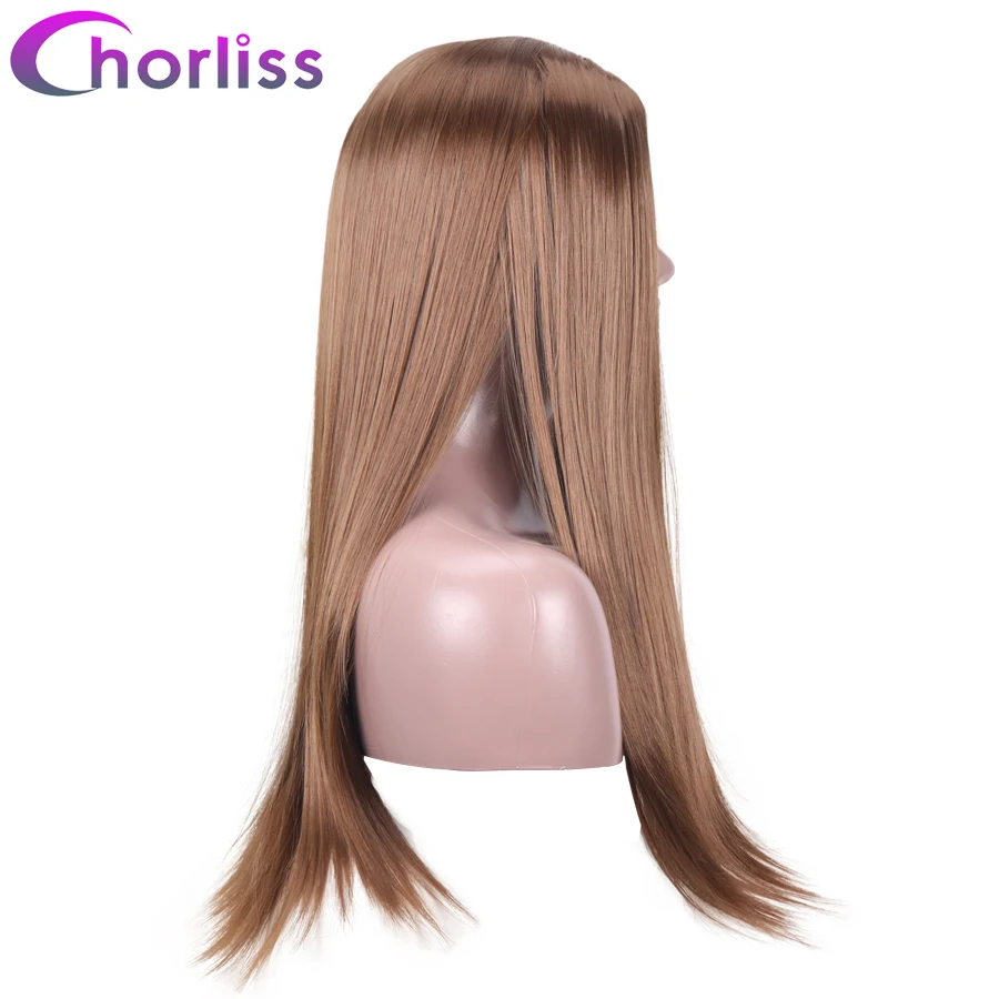 Синтетический длинный прямой средней части парики для черных женщин 26 'ɼhorliss