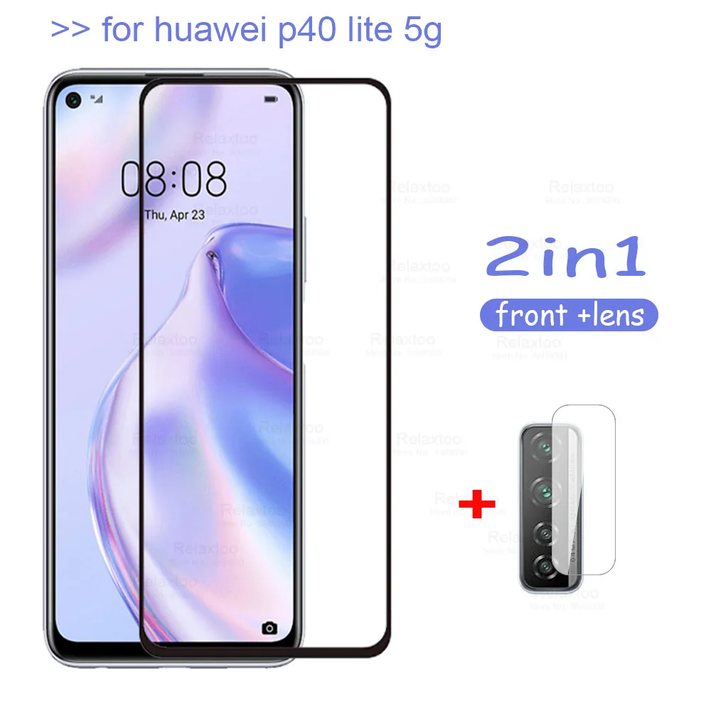 Чехол для huawei p40 lite 5g чехол из закаленного стекла протектор экрана huawey p 40 light p40lite