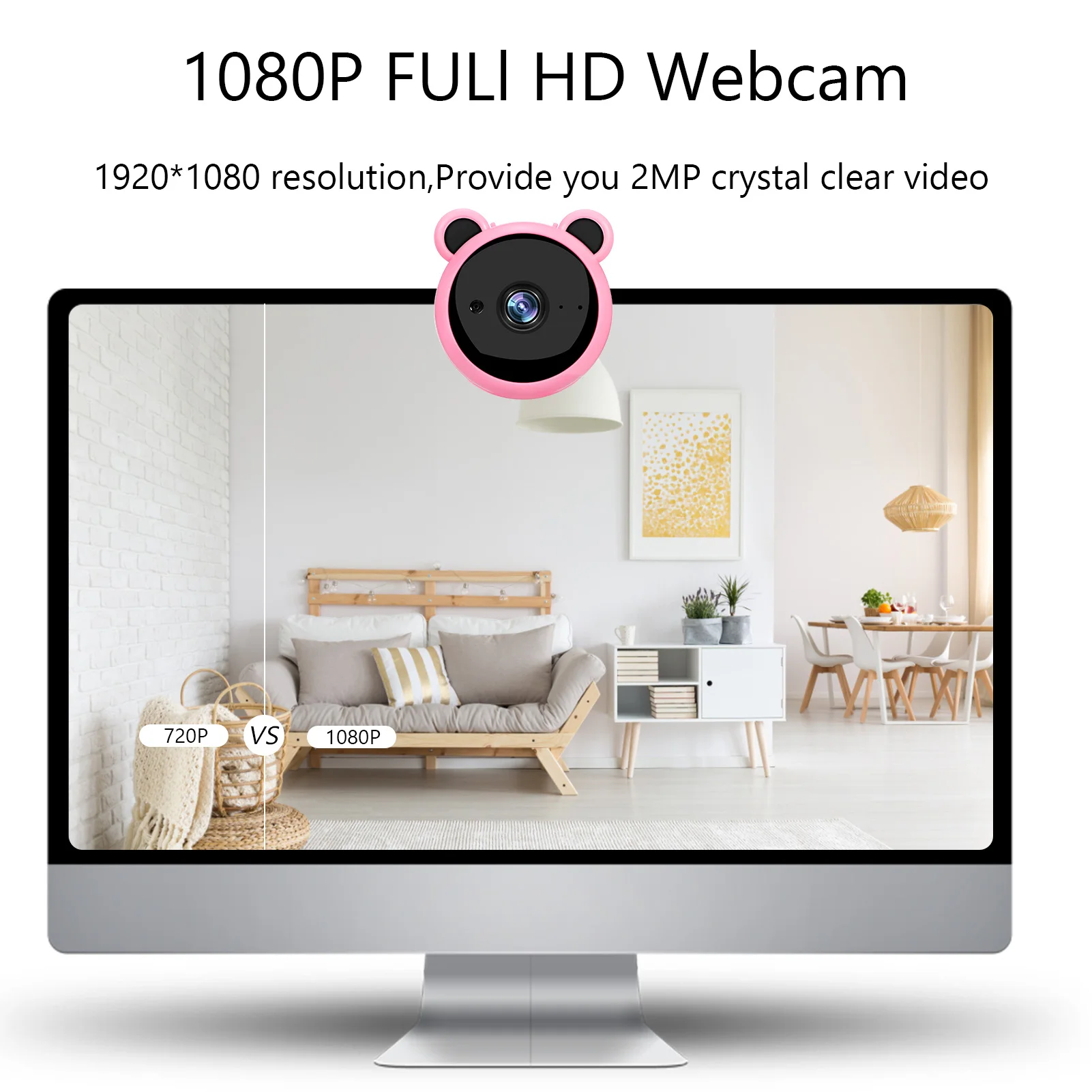 

1080P Webcam with Microphone USB 2.0 Desktop Laptop Computer USB Camera Plug and Play for Video Streaming Conference Gaming