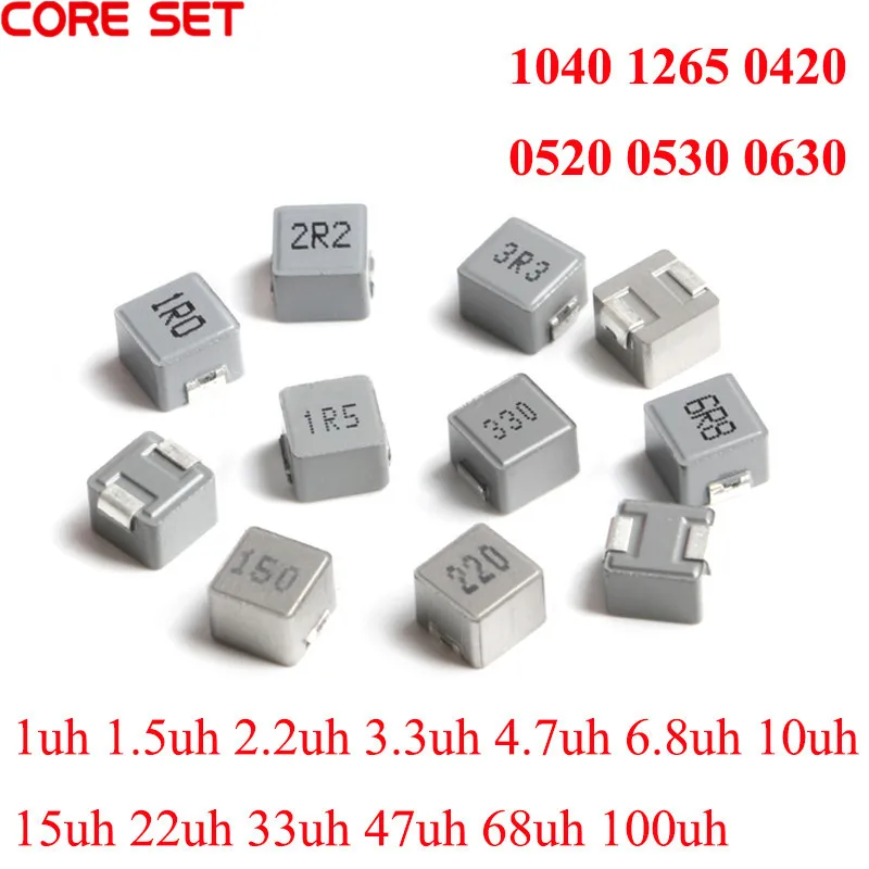 10 шт SMD формовочные Силовые индукторы 1040 1265 0420 0520 0530 0630 0650 1UH 6.8UH 10UH 15UH 22UH 33UH 100uH 150uH
