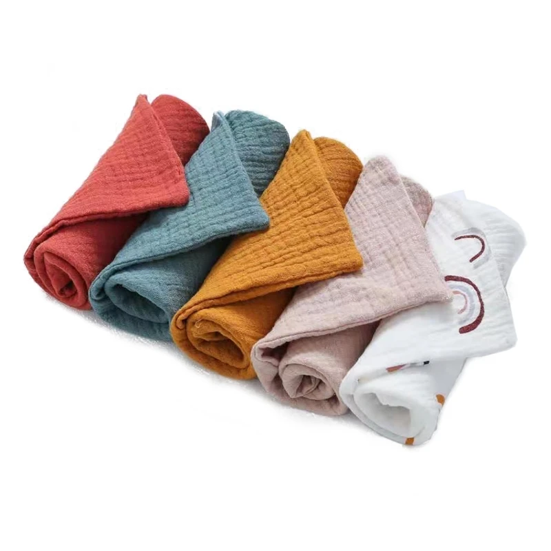 

5 Pcs Baby Bath Towel Handkerchief Cotton Burp Cloth Soft Absorbent Gauze Kindergarten Washcloth